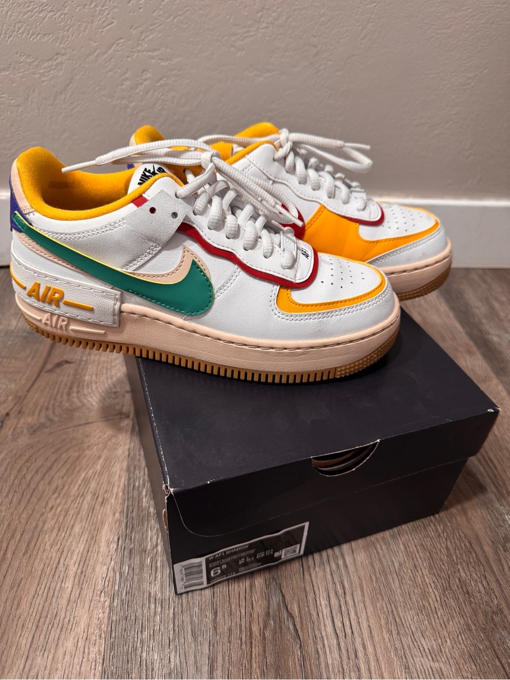 Nike Women’s Multicolor Low-Top Sneakers - White, Yellow, Green, Red